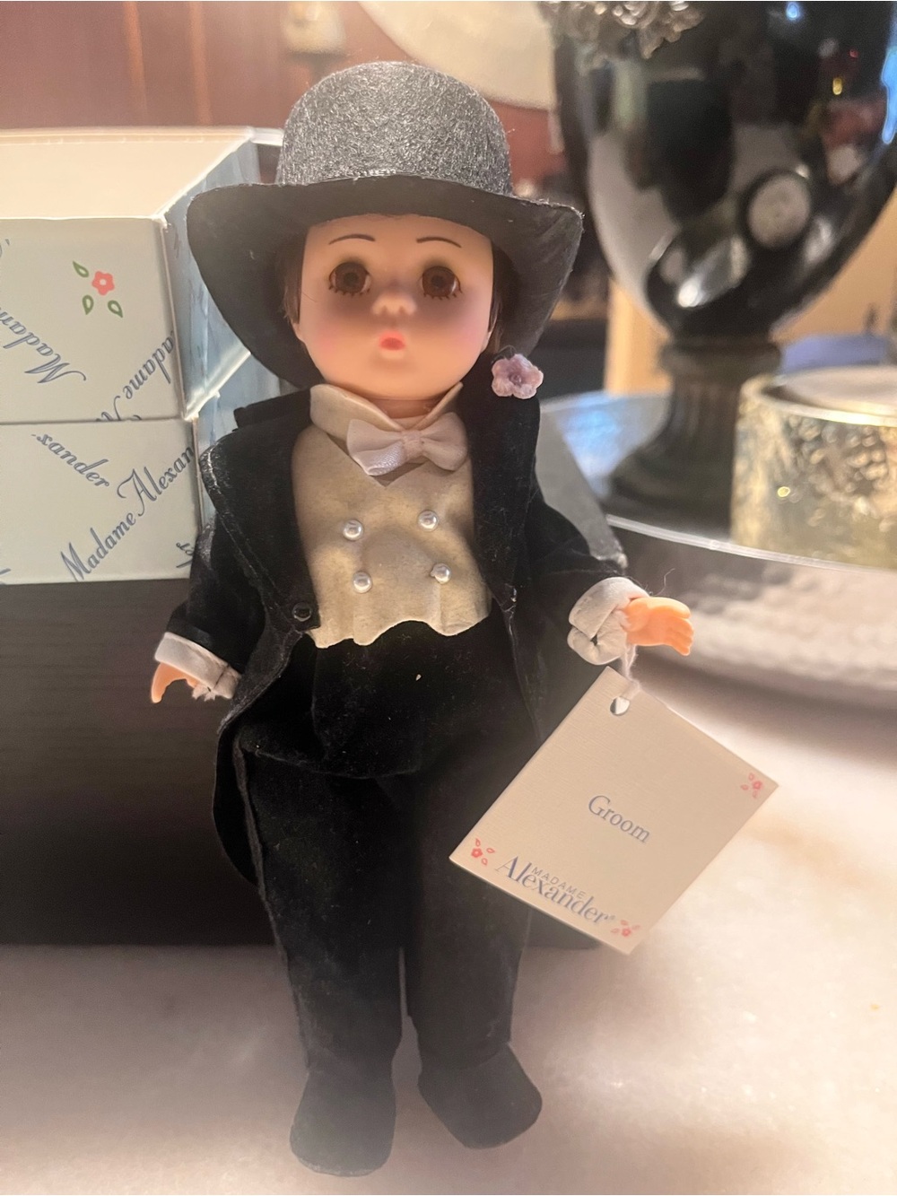 Madame Alexander Black Velvet Groom Doll with Cream Vest
